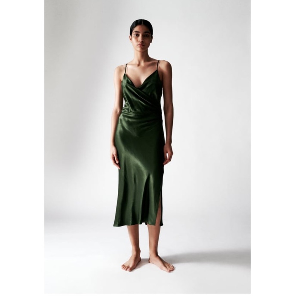 NWT- Zara draped lingerie style dress